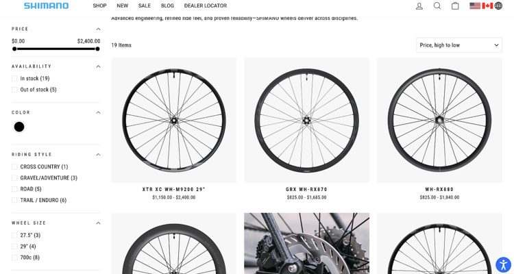 Shimano rozszerza sprzedaż internetową o koła rowerowe