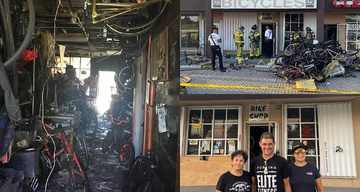 Pożar akumulatora roweru elektrycznego zniszczył sklep rowerowy